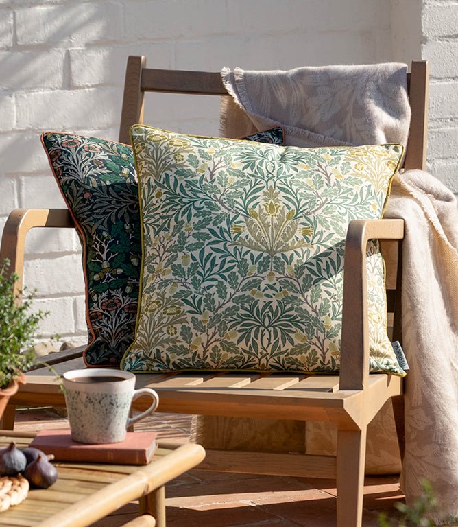 Acorn Multi Outdoor Sage / Stone Cushion - Just Fabrics