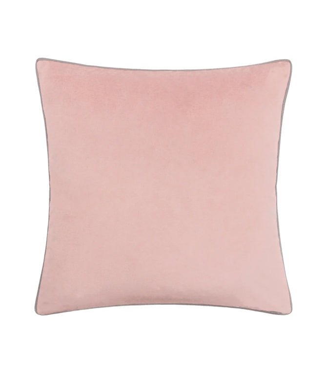 Meridian Blush / Grey Velvet Cushion - Just Fabrics