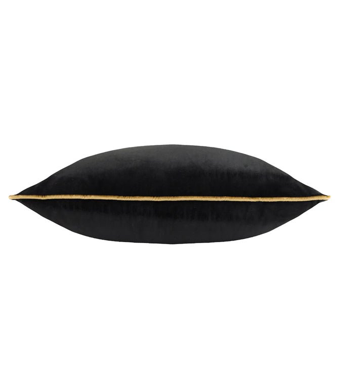 Meridian Black / Gold Velvet Cushion - Just Fabrics