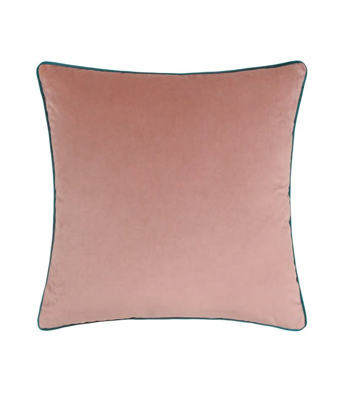 Meridian Blush / Teal Velvet Cushion - Just Fabrics
