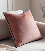 Meridian Blush / Teal Velvet Cushion - Just Fabrics