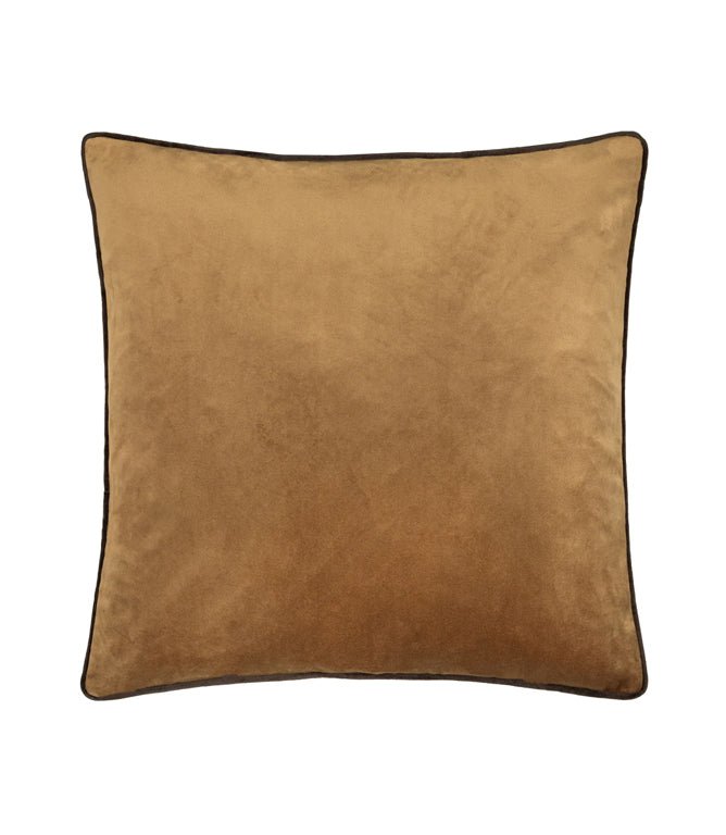 Meridian Caramel / Chocolate Velvet Cushion - Just Fabrics