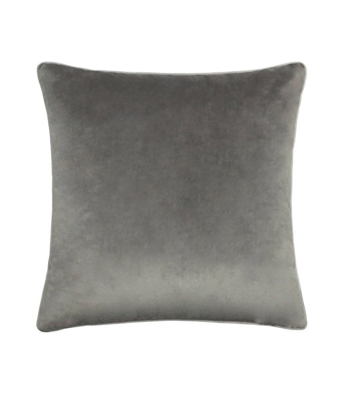 Meridian Charcoal / Dove Velvet Cushion - Just Fabrics