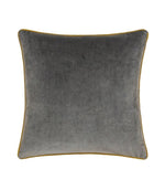 Meridian Charcoal / Moss Velvet Cushion - Just Fabrics