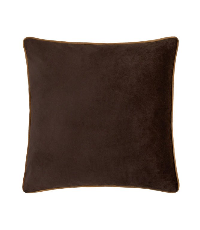 Meridian Chocolate / Caramel Velvet Cushion - Just Fabrics