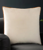 Meridian Ecru / Ginger Velvet Cushion - Just Fabrics