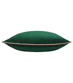 Meridian Emerald / Blush Velvet Cushion - Just Fabrics