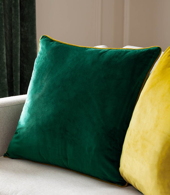 Meridian Emerald / Moss Velvet Cushion - Just Fabrics