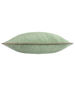 Meridian Eucalyptus / Natural Velvet Cushion - Just Fabrics
