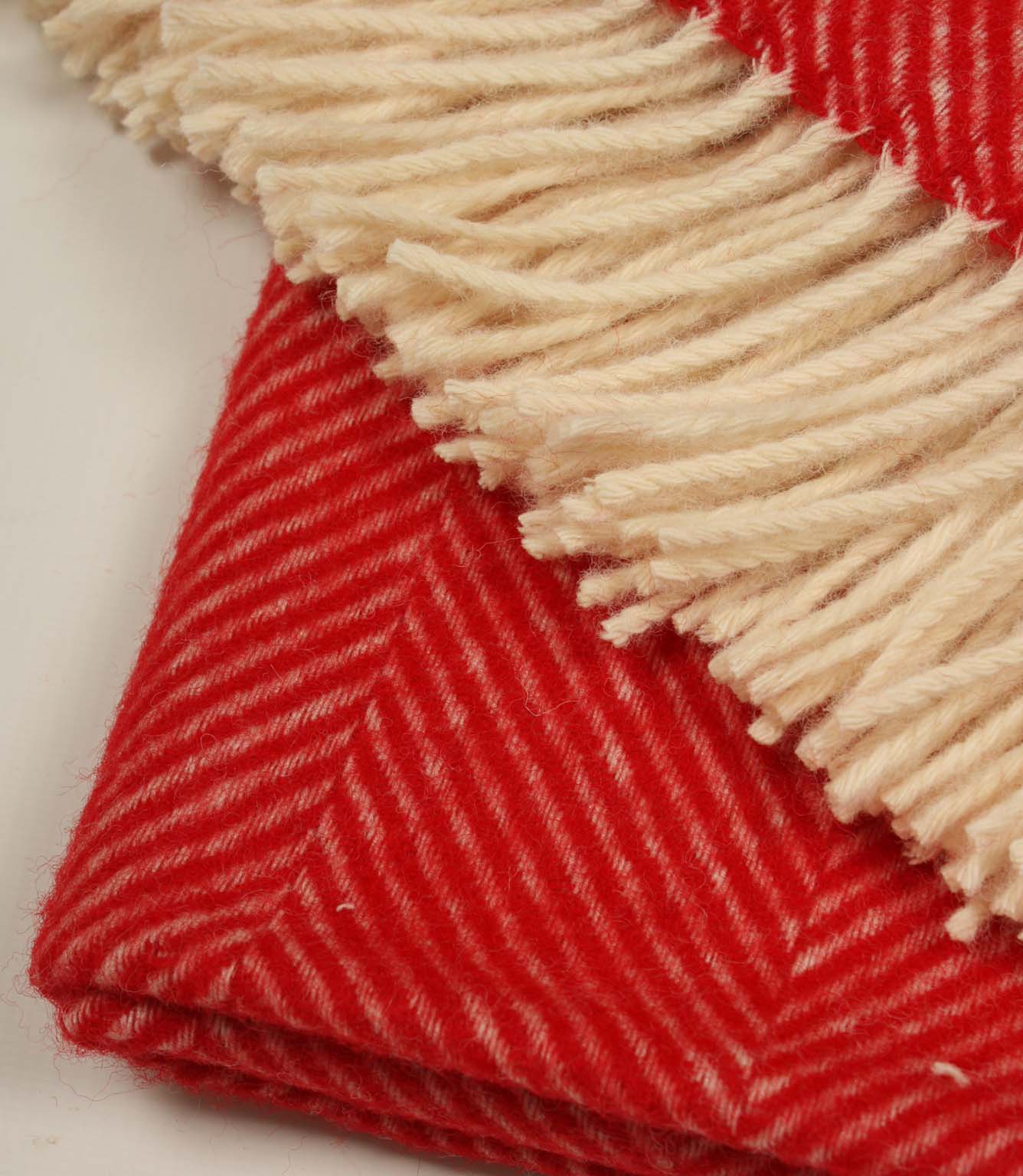 Herringbone Pillarbox Red Throw