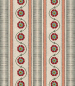 Indira Stripe designer fabric with vertical stripes and small scale floral pattern, suitable for curtains blinds cushions and upholstery