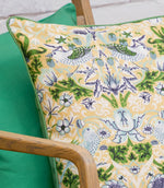 Strawberry Thief Sunflower Piped Outdoor Cushion