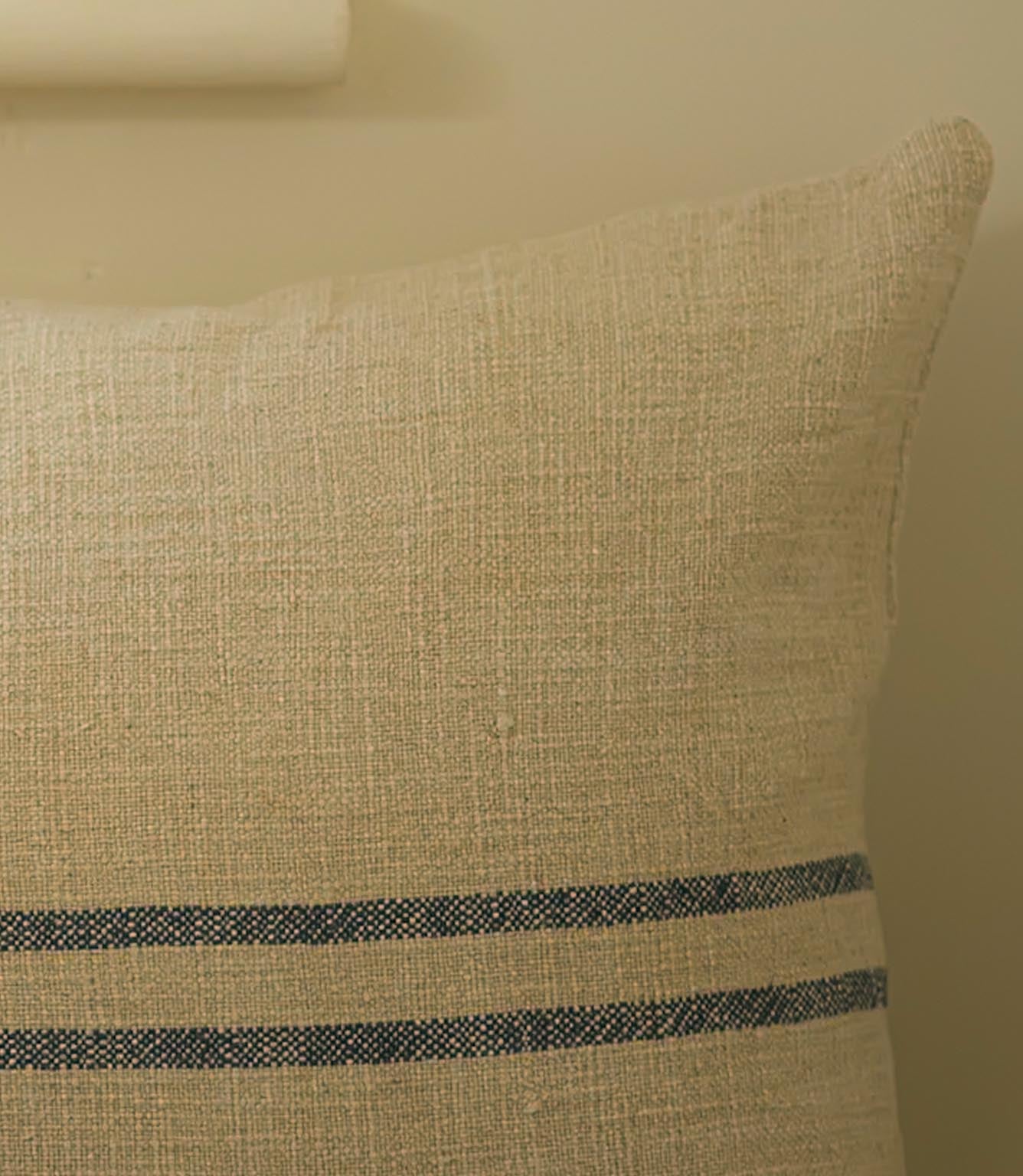 Small Carbis Bay 2 Stripe Cushion Blue