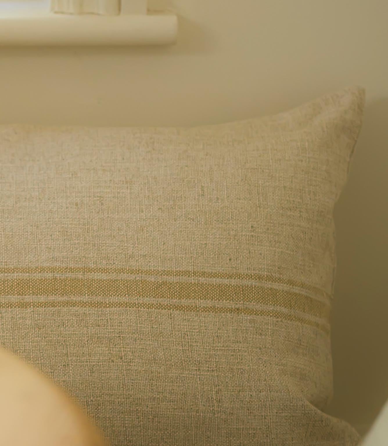 Small Carbis Bay 3 Stripe Cushion Antique Cream