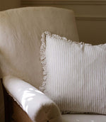 The Provence Ticking Stripe Washed Linen Cushion Taupe
