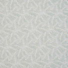 Detailed view of leaf-patterned woven fabric in muted green and off-white tones, showing an intricate foliage motif with a subtle tactile finish.