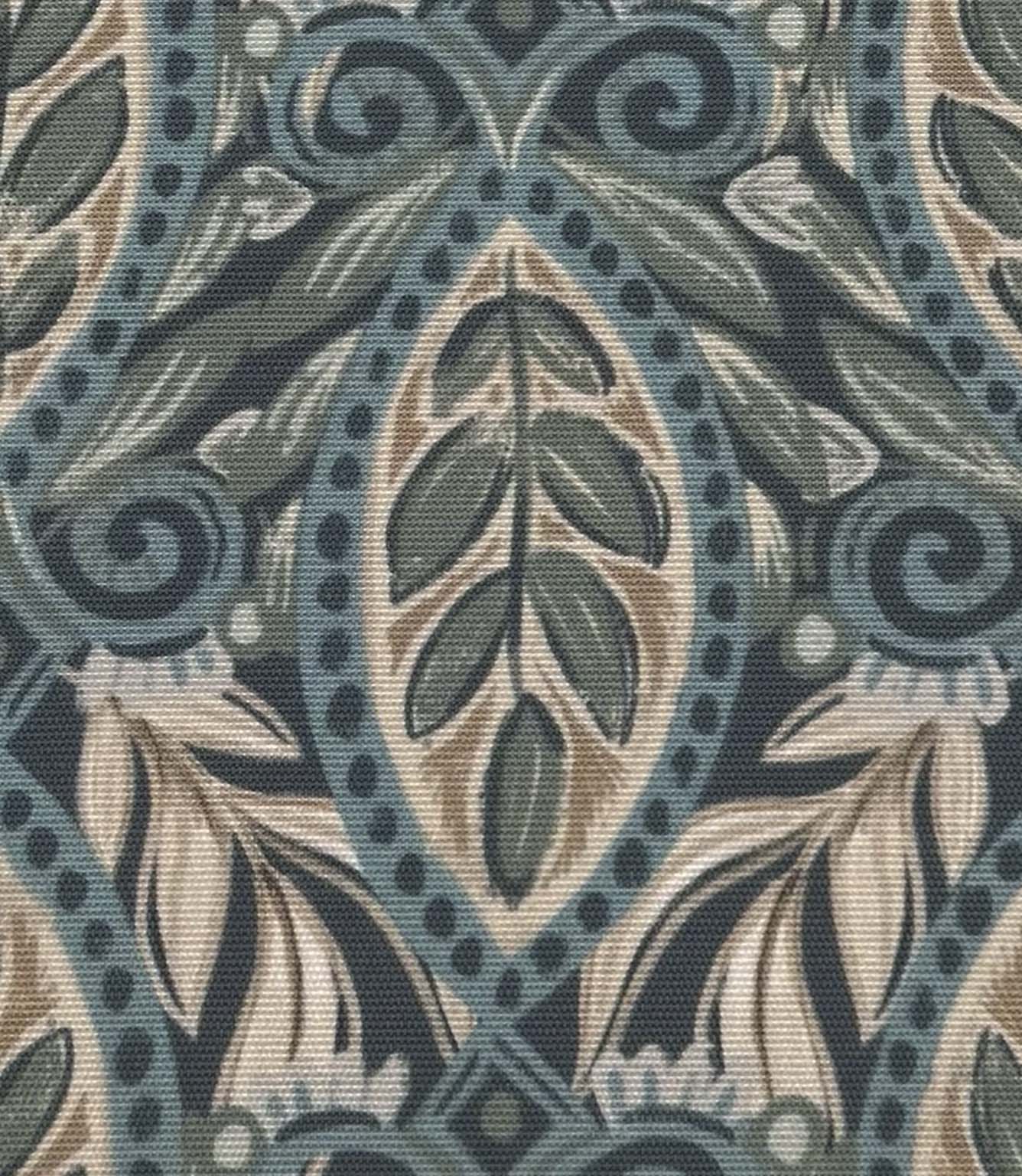 Arbor Fernwork Outdoor Fabric / Blue