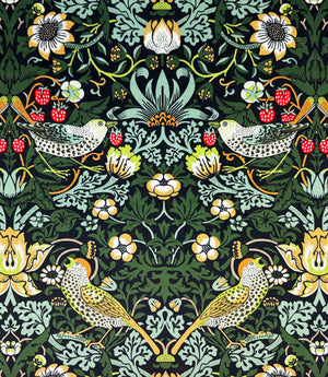 Strawberry Thief Velvet Fabric / Onyx