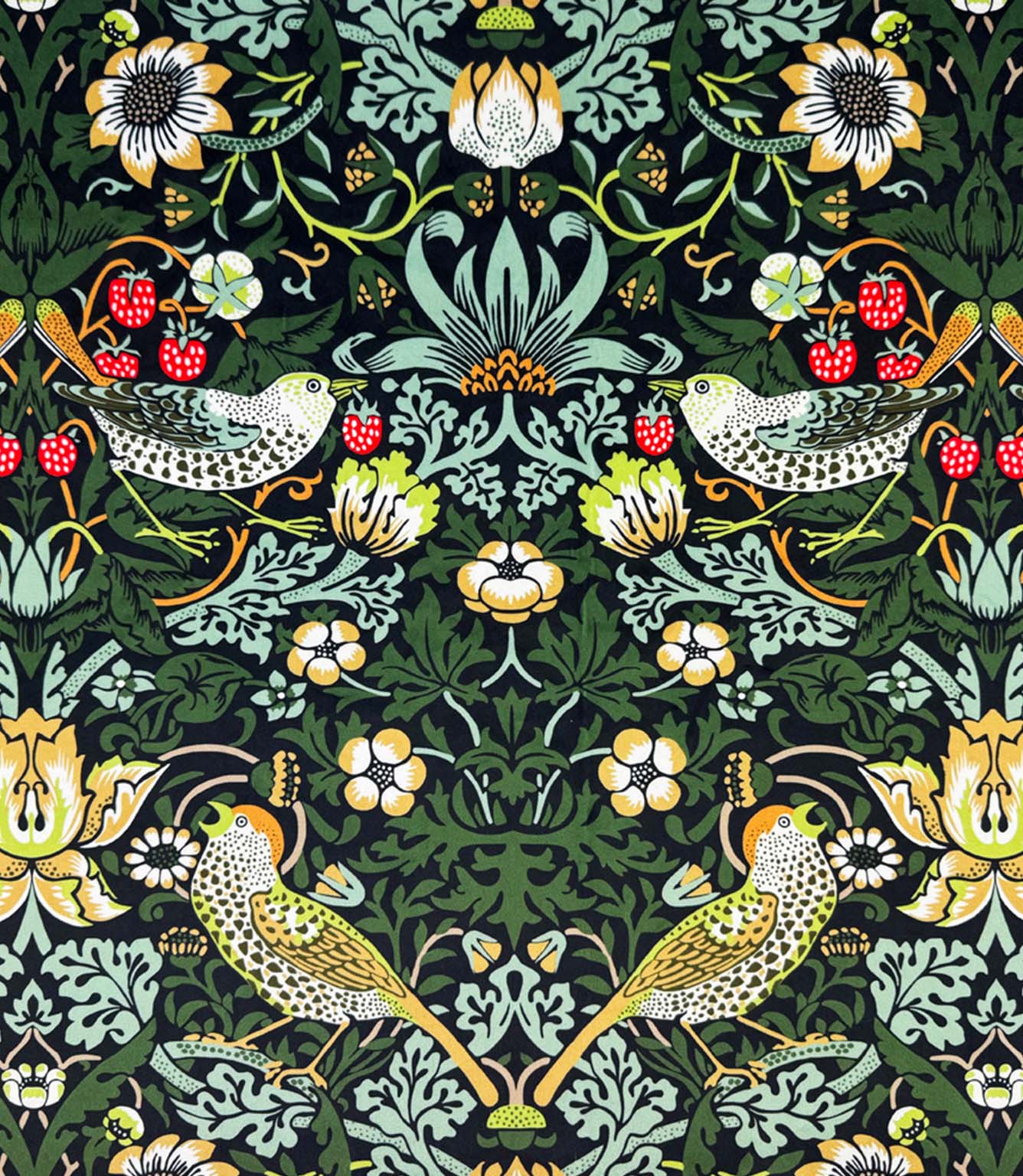 Strawberry Thief Velvet Fabric / Onyx