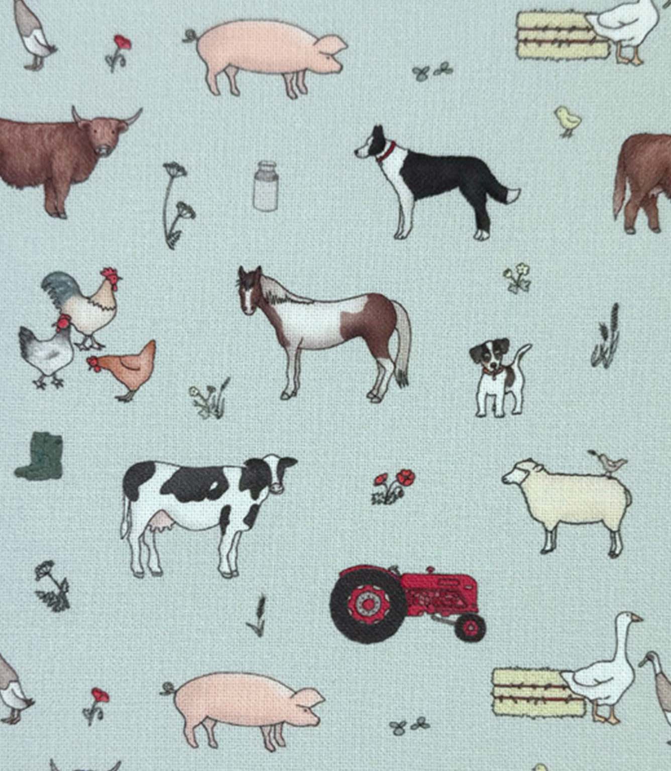 Farmyard Friends Fabric / Eggshell