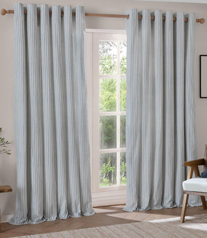 Hebden Mineral Blue Eyelet Curtains