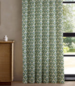 Tulip Trellis Print Fabric / Coast Blue