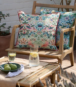 Strawberry Thief Mineral / Yellow Piped Outdoor Cushion