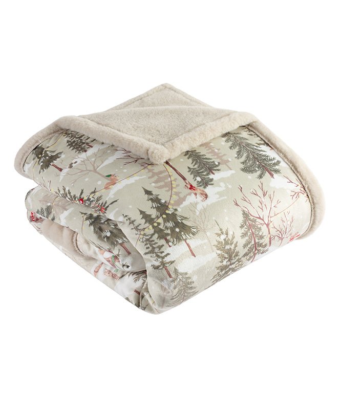 Forest Festivities Faux Fur Natural Throw