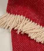 Herringbone Raspberry Red Throw