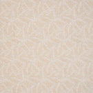Detailed view of contemporary woven foliage fabric with an intricate leaf motif in neutral beige and ivory shades, highlighting its gentle texture and layered design.