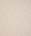 Detailed view of contemporary woven foliage fabric with an intricate leaf motif in neutral beige and ivory shades, highlighting its gentle texture and layered design.