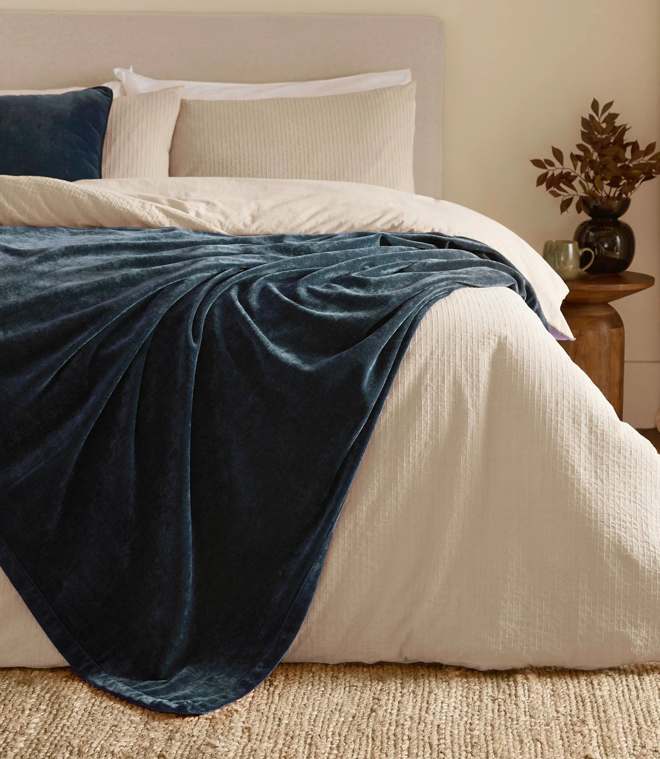 Heavy Chenille Fabric / Navy