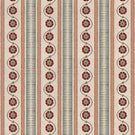 Seamless repeat of Indira Stripe designer fabric showing striped layout with repeating floral motif for upholstery and soft furnishings