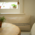 Small Carbis Bay 2 Stripe Cushion Blue