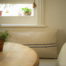 Small Carbis Bay 2 Stripe Cushion Blue