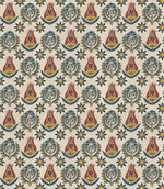 Seamless repeat of Talia designer fabric showing detailed small scale floral design for upholstery curtains and soft furnishings