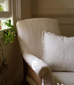 The Provence Ticking Stripe Washed Linen Cushion Taupe