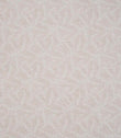 Detailed view of contemporary woven foliage fabric featuring an organic leaf motif in neutral beige and ivory shades, highlighting its fine texture and layered pattern.