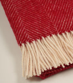 Herringbone Raspberry Red Throw