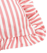 Millie Ruffle Pink Striped Outdoor Cushion