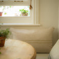 Small Carbis Bay 2 Stripe Cushion Antique Cream