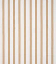 Woven stripe fabric with a soft cream ground and narrow vertical stripes in warm golden beige, evenly spaced for a clean, classic look.