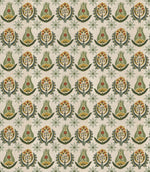 Seamless repeat of Talia designer fabric showing detailed small scale floral design for upholstery curtains and soft furnishings