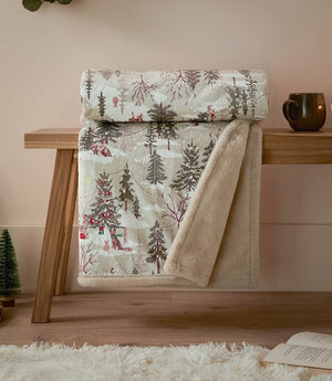 Forest Festivities Faux Fur Natural Throw