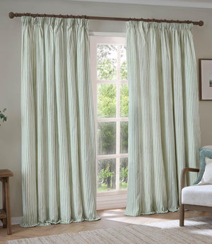 Hebden Eucalyptus Pencil Pleat Curtains