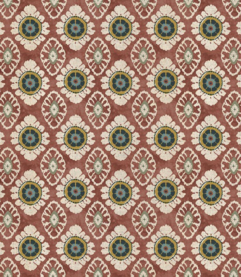 Maya designer fabric with small scale floral pattern in a repeating layout, suitable for curtains blinds cushions and upholstery
