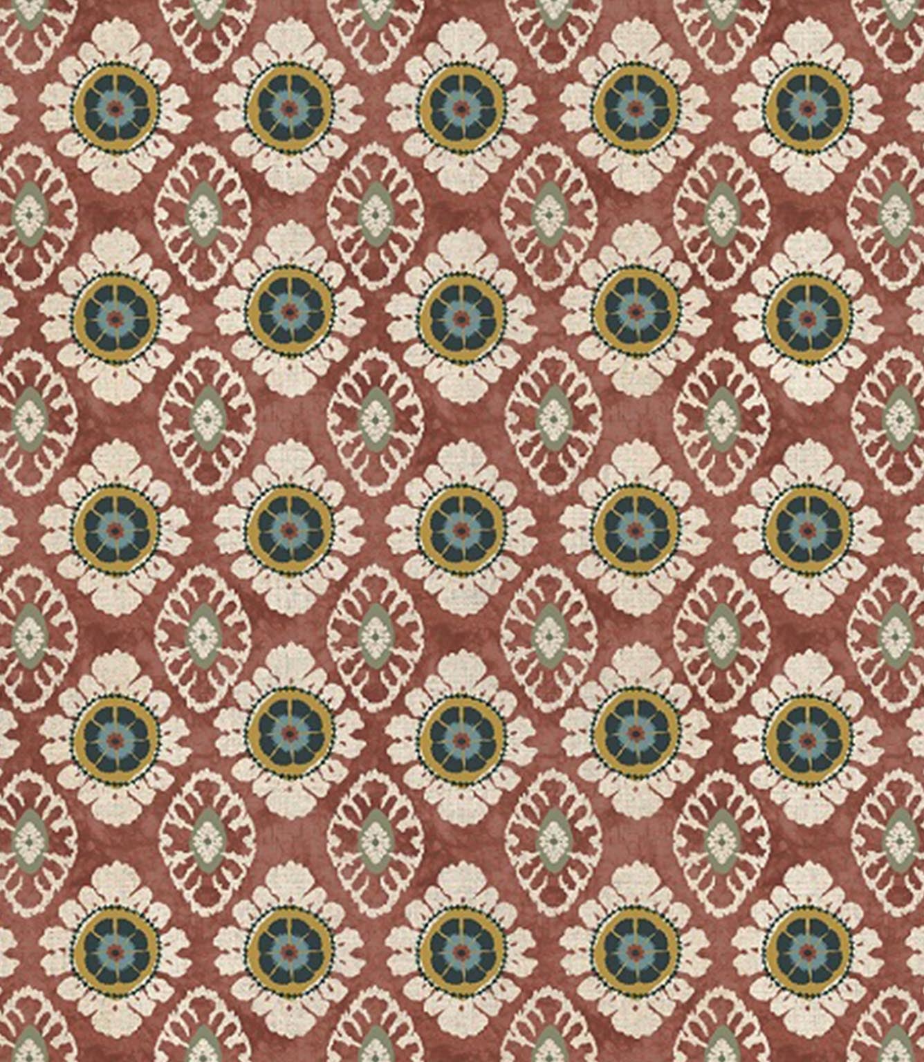 Maya designer fabric with small scale floral pattern in a repeating layout, suitable for curtains blinds cushions and upholstery