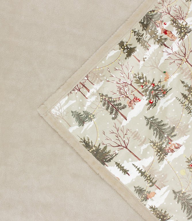 Forest Festivities Faux Fur Natural Throw