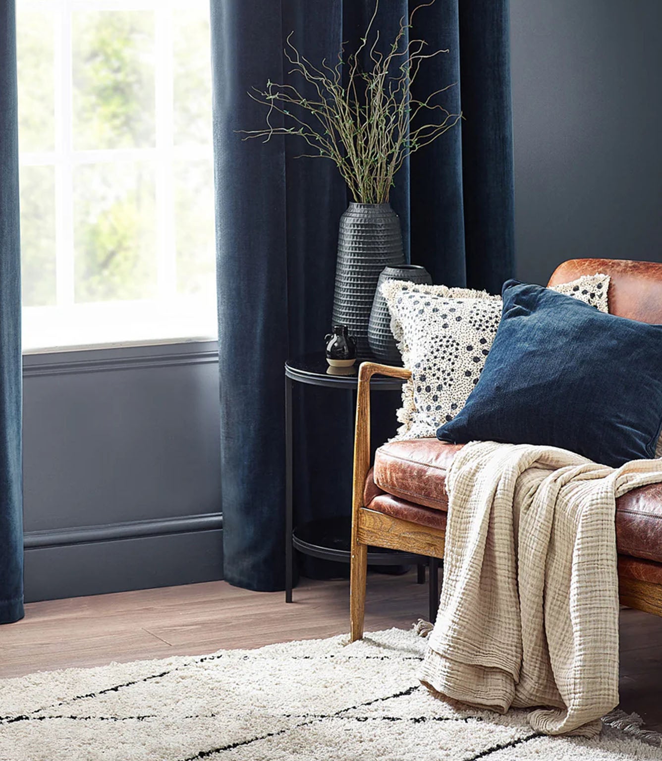 Heavy Chenille Fabric / Navy