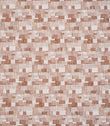 Detailed view of contemporary woven fabric with a small-scale geometric check design in terracotta, neutral beige and off-white shades, showing subtle variation in texture and depth.